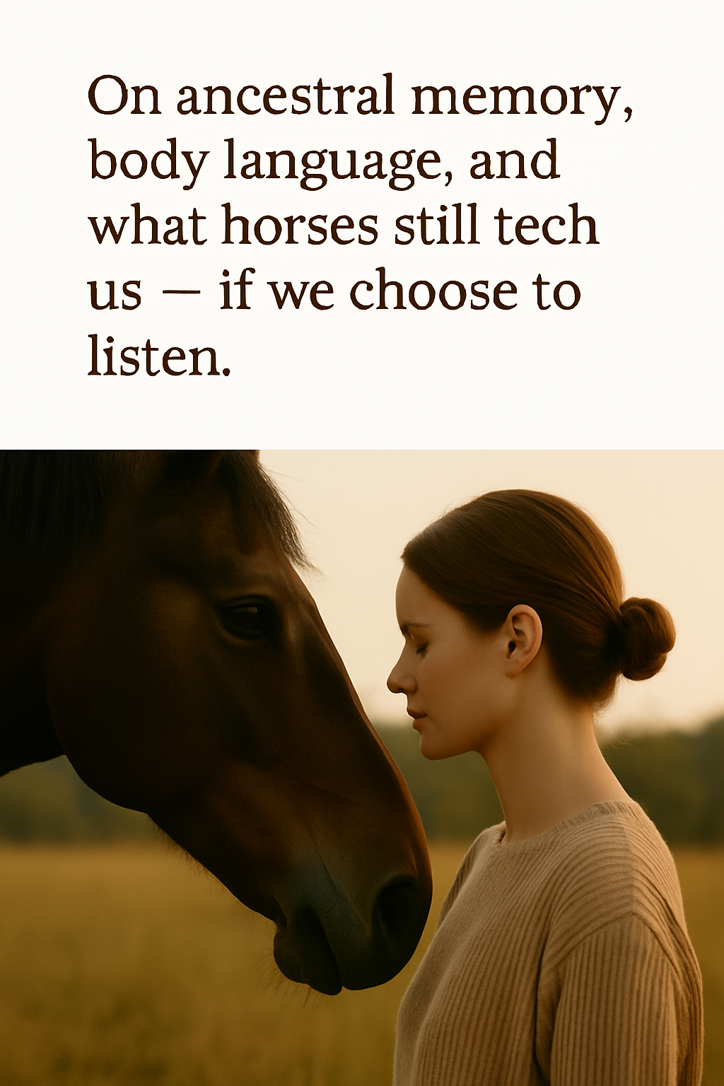 Gentle connection with a horse