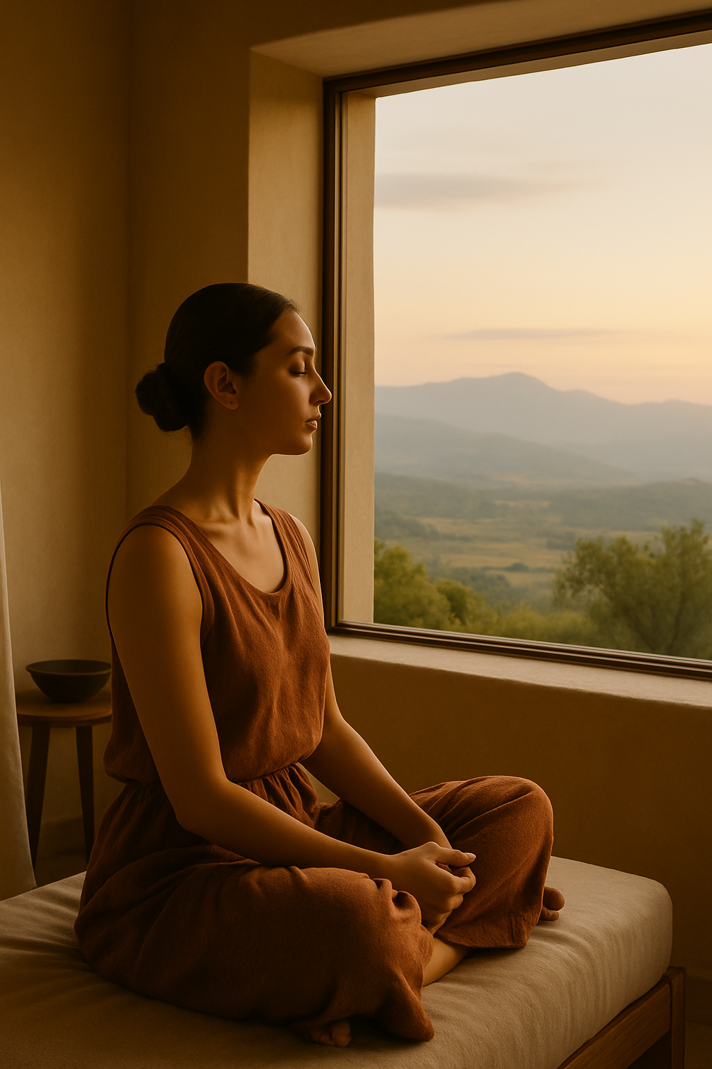 Person in meditative stillness